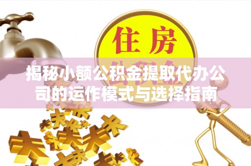 大寮揭秘小额公积金提取代办公司的运作模式与选择指南